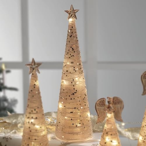 Abeto de Navidad de cristal con LED