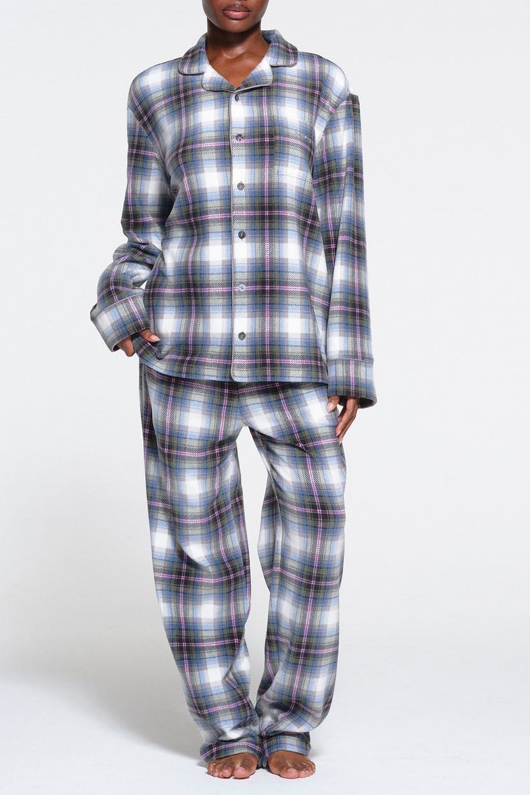 Couple Unisex Sleepwear Warm Winter Fleece Top+Pants Suit