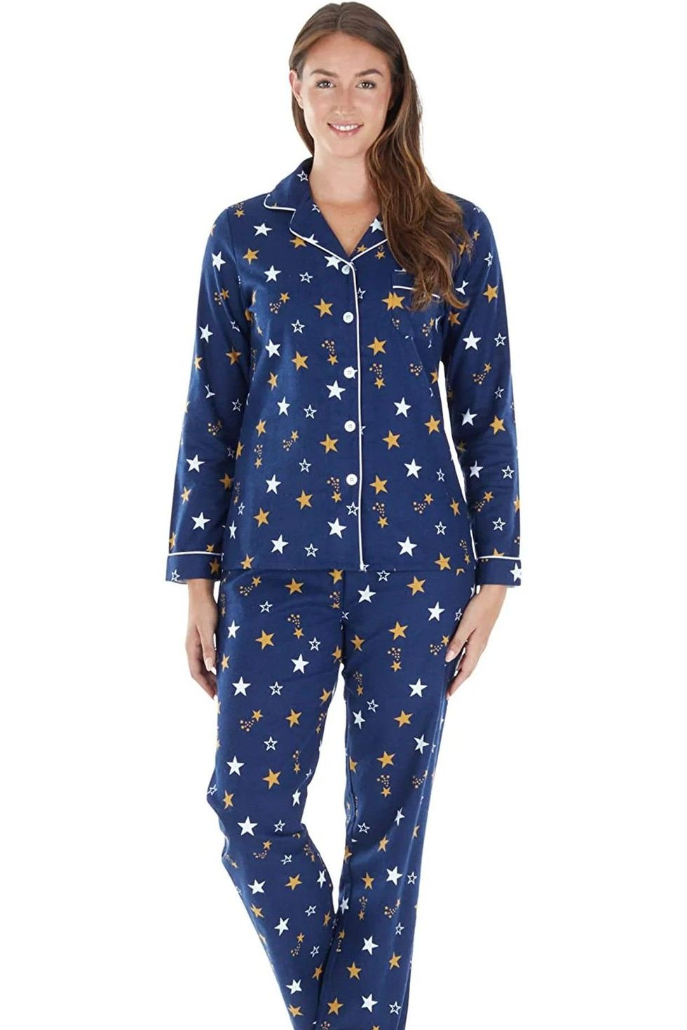 Lightweight Fleece Pullover Pajamas - Navy & Cream XS in Women's Fleece  Pajamas, Pajamas for Women