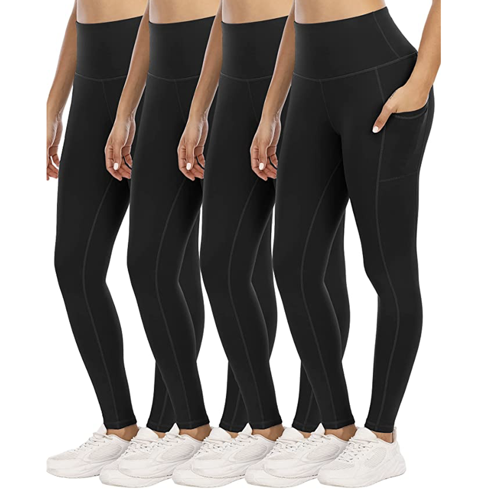 4 Pack Leggings with Pockets for Women