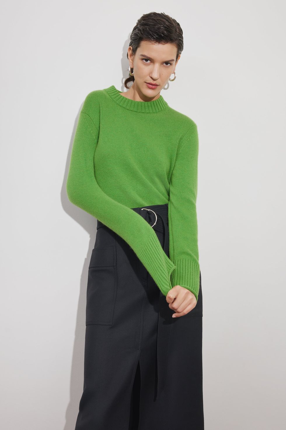 Compact wool cashmere blend jumper
