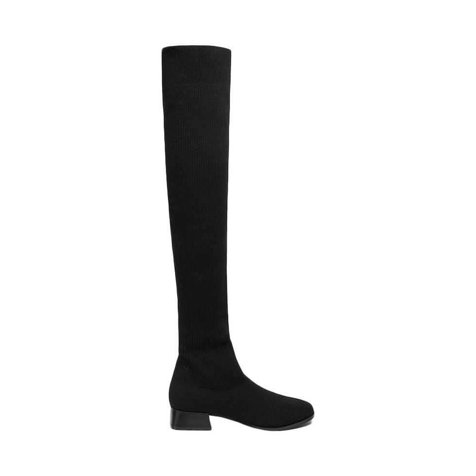 Round-Toe Water-Repellent Wool Over-the-Knee Boots