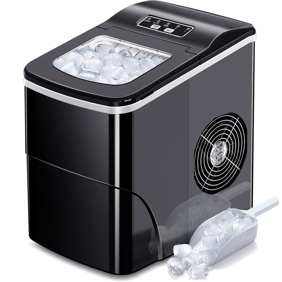 Ice Bucket, Ice Maker, Stainless Steel Countertop Ice Machine with  44Lbs/24H Output, Crunchy Sonic Ice Maker Machine, Self-Cleaning Portable Ice  Maker with Freestanding Ice Scoop for Home,Office,Bar