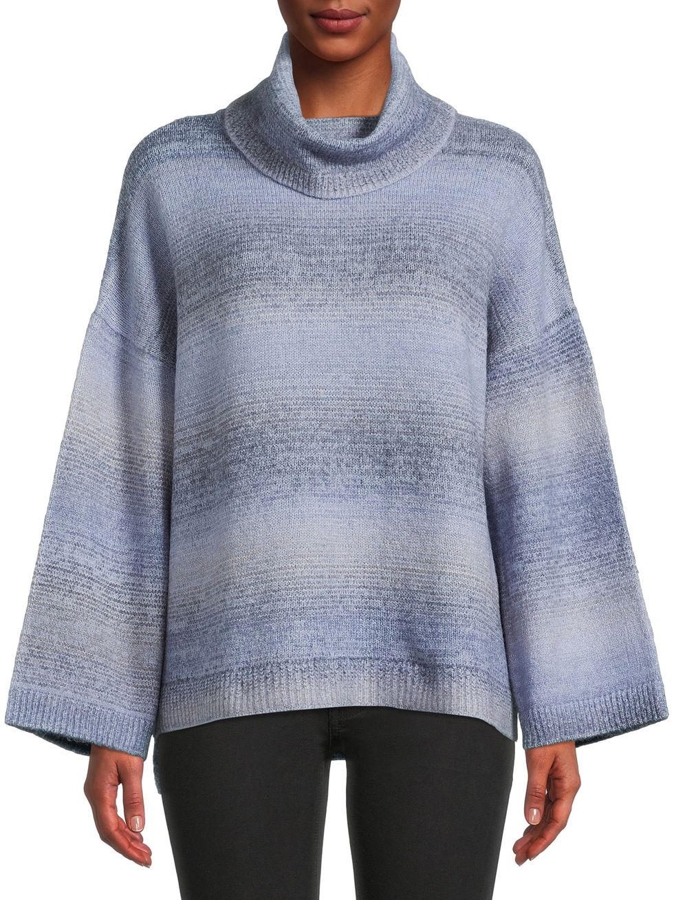 Women s Ombre Cowl Neck Long Sleeve Sweater