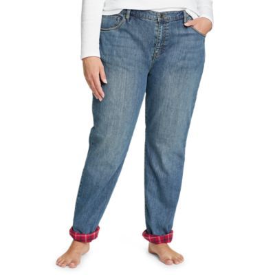 Camii Mia Women's Winter Warm Stretch Fleece Lined Jeans Dark Blue Size 27