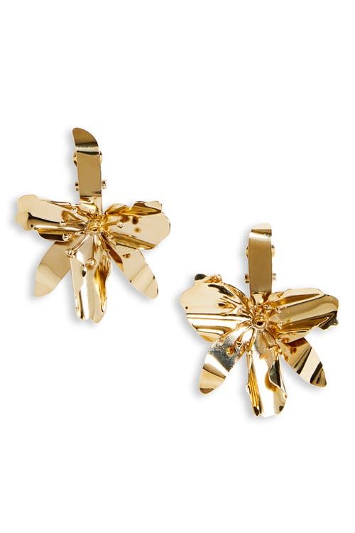 Carolina Herrera Orchid Earrings in Gold 