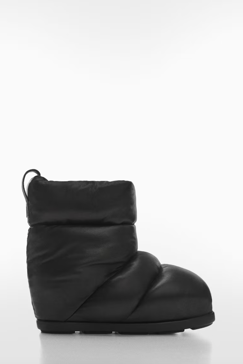 Padded leather boots