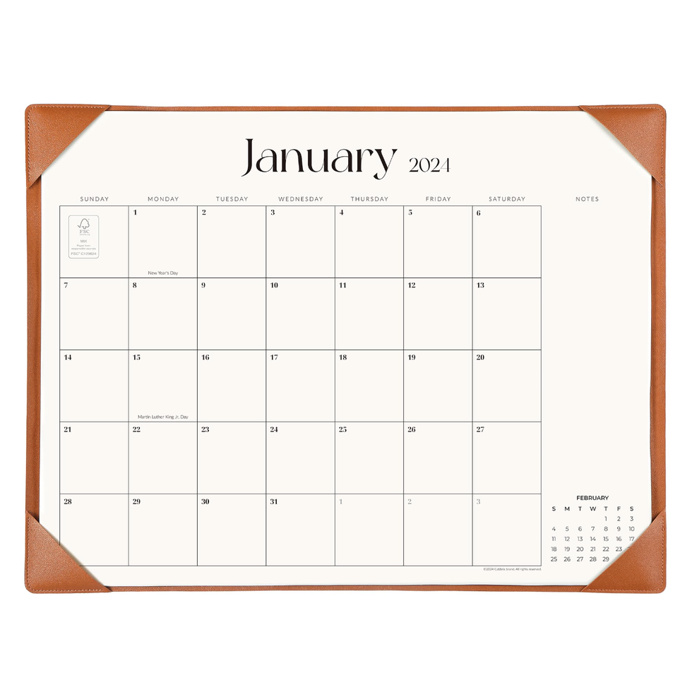 Premium Vector  Vector monthly desk pad calendar january 2024 december 2024  calendar planner with todo list and place for notes