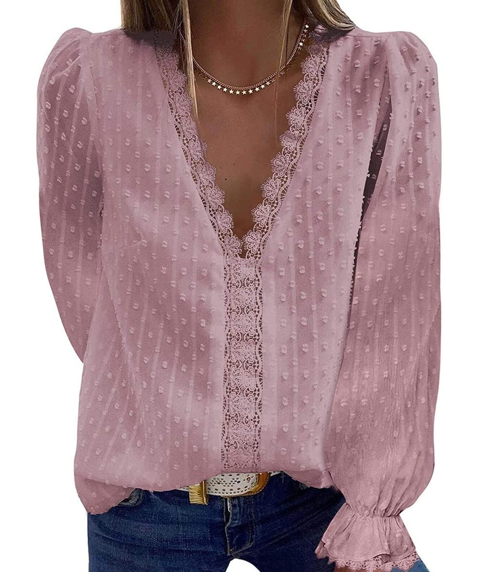 Blusa de gasa de cuello en V