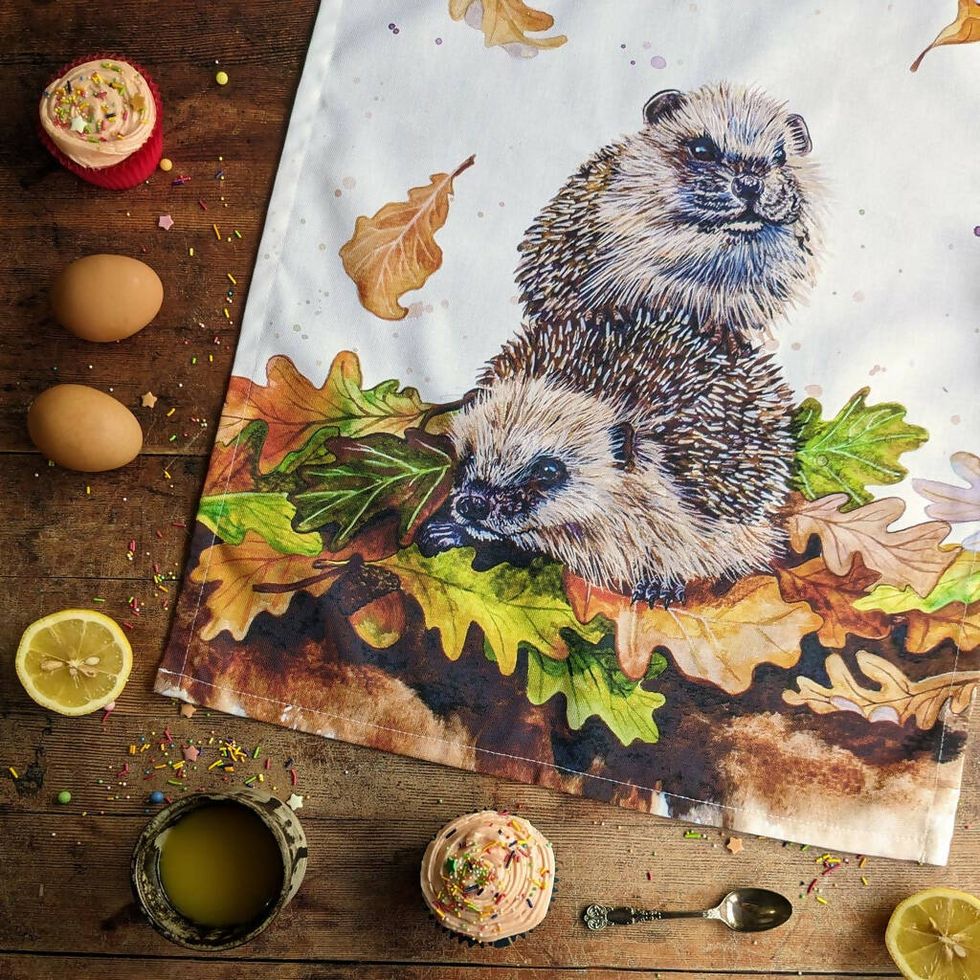 Hedgehogs Cotton Tea Towel
