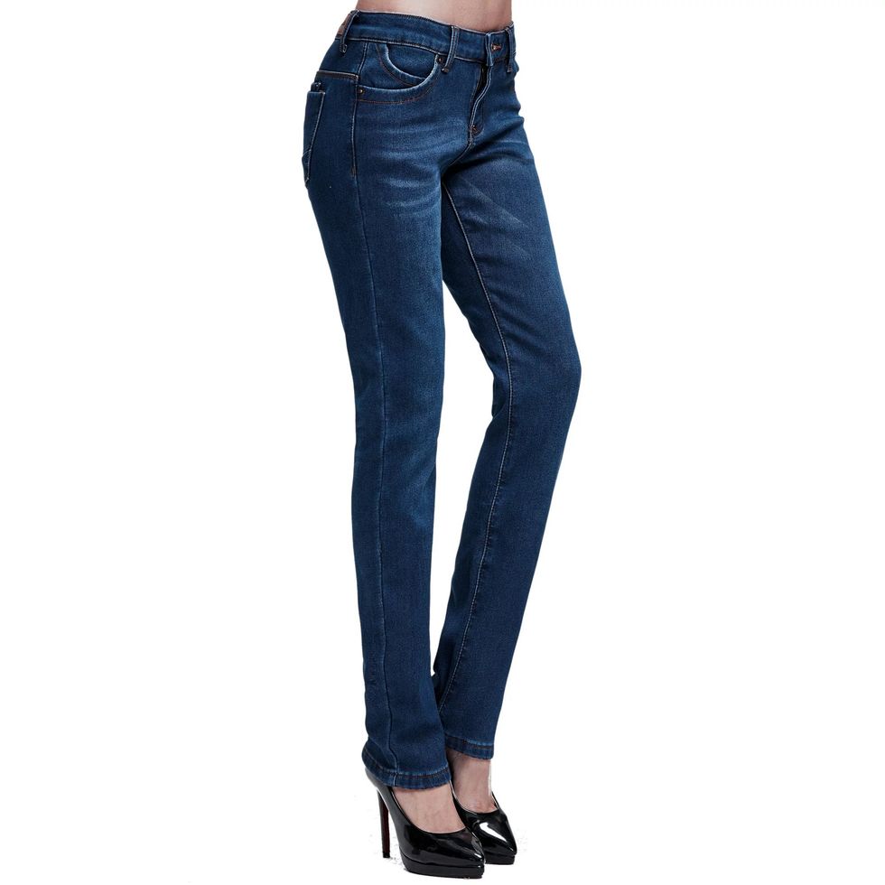Women's True Shape Jeans, High-Rise Straight-Leg Fleece-Lined
