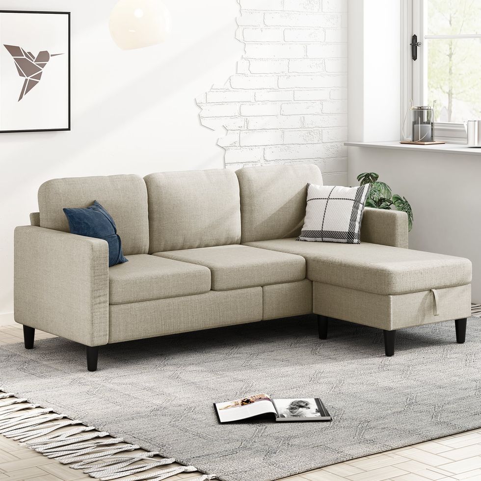Sectional Couch with Movable Ottoman