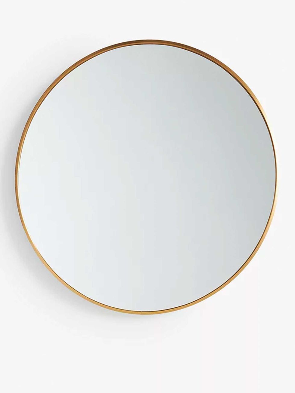 ANYDAY Thin Metal Frame Round Wall Mirror, 65cm, Gold