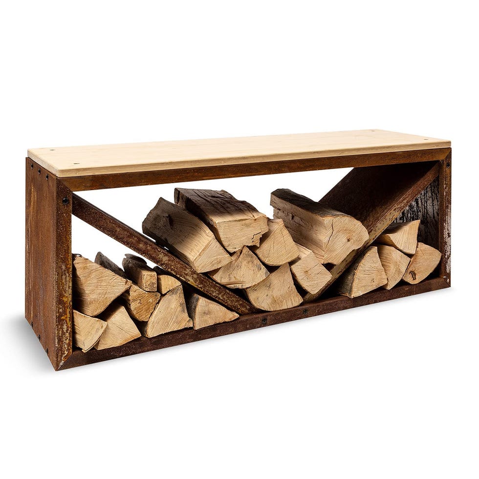 Banco de madera con almacenamiento 