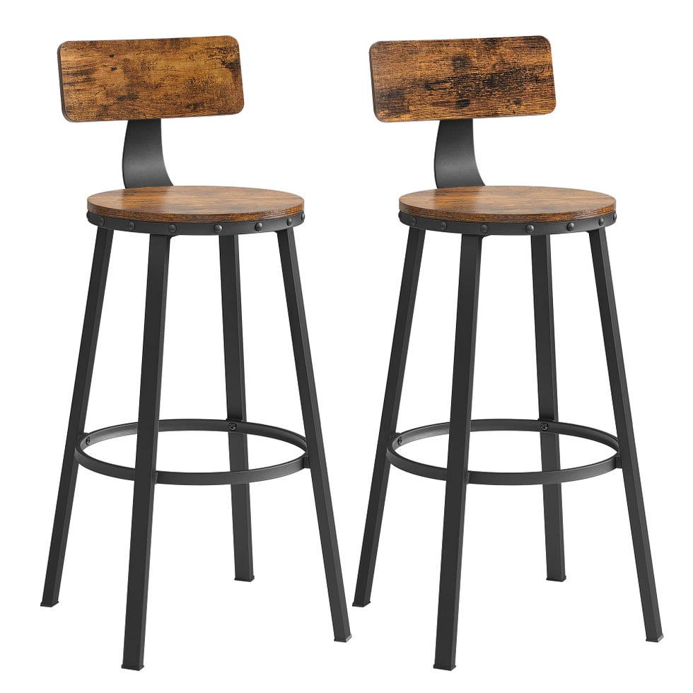 2 sillas altas con respaldo en madera