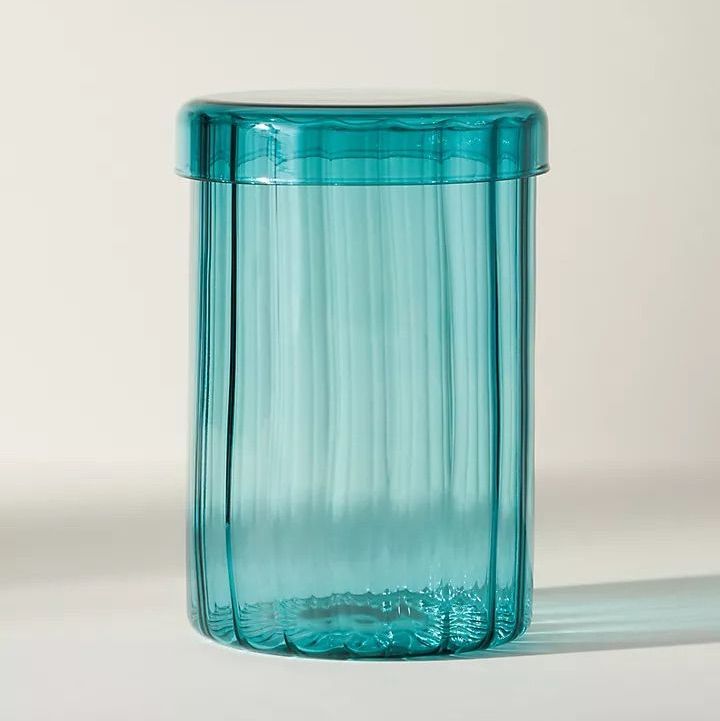 Anthropologie Calle Scalloped Glass Canister