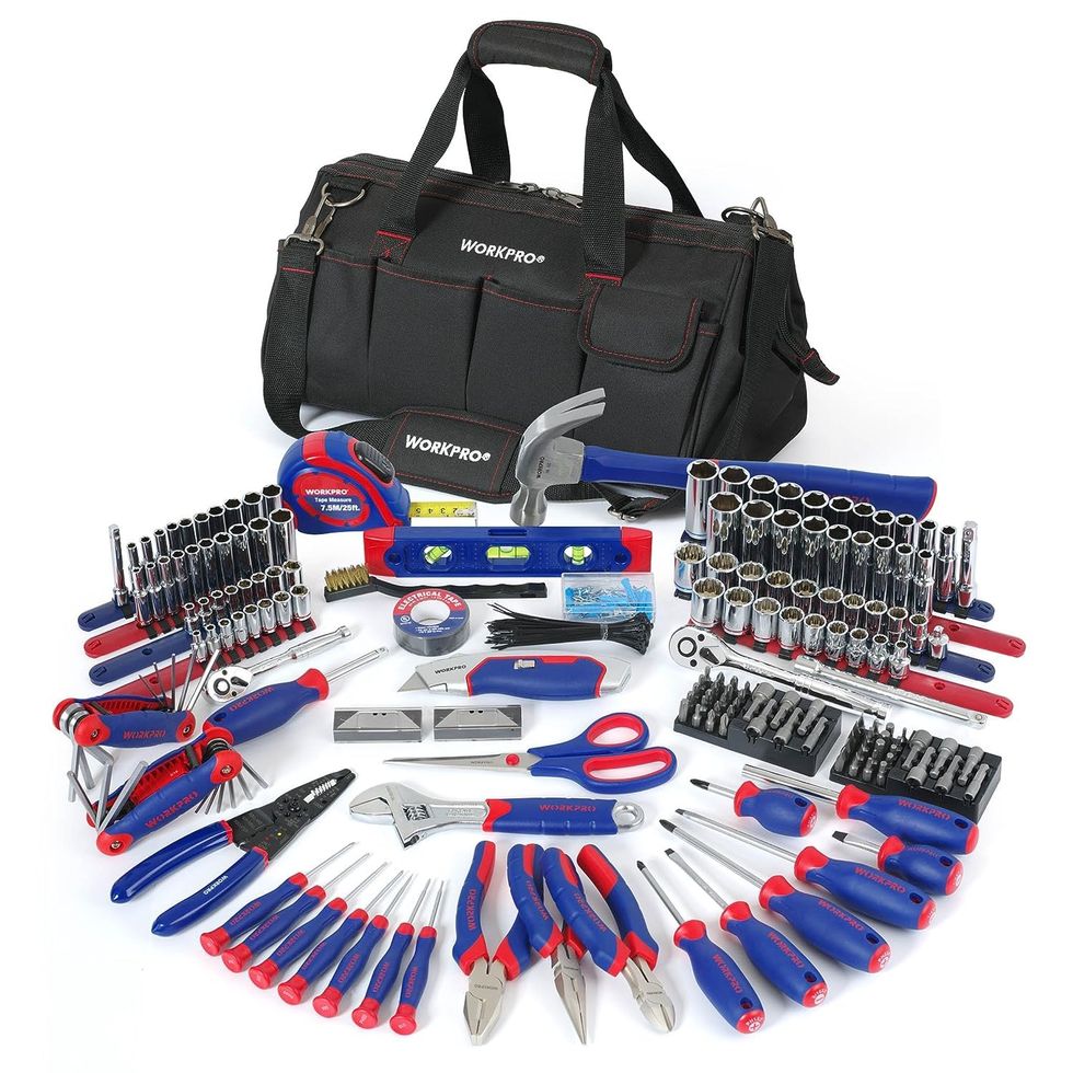Complete Tools Set Kit Professional Hand Toolbox General Household Work Tool  box Repairs Maintenance Metal Carpentry