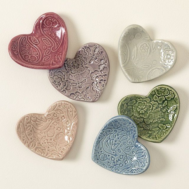 Handmade Heart Ceramic Dish Set