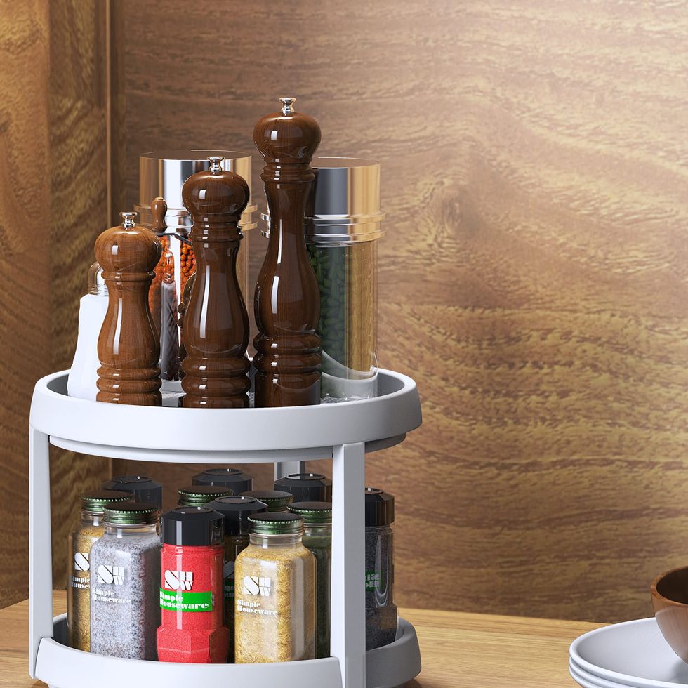 Simple Houseware 3-Tier Counter Corner Shelf Organizer, Silver