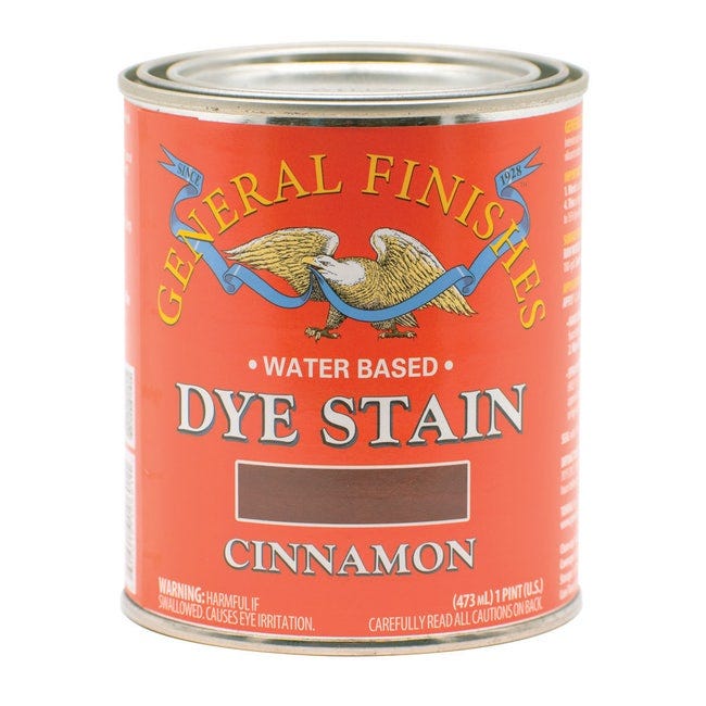 Cinnamon water-based dye stain