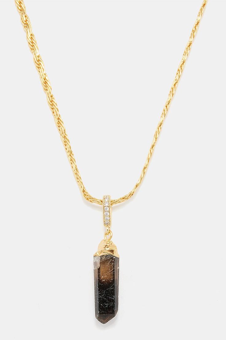 Crystal Haze Mommo quartz & 18kt gold-plated necklace