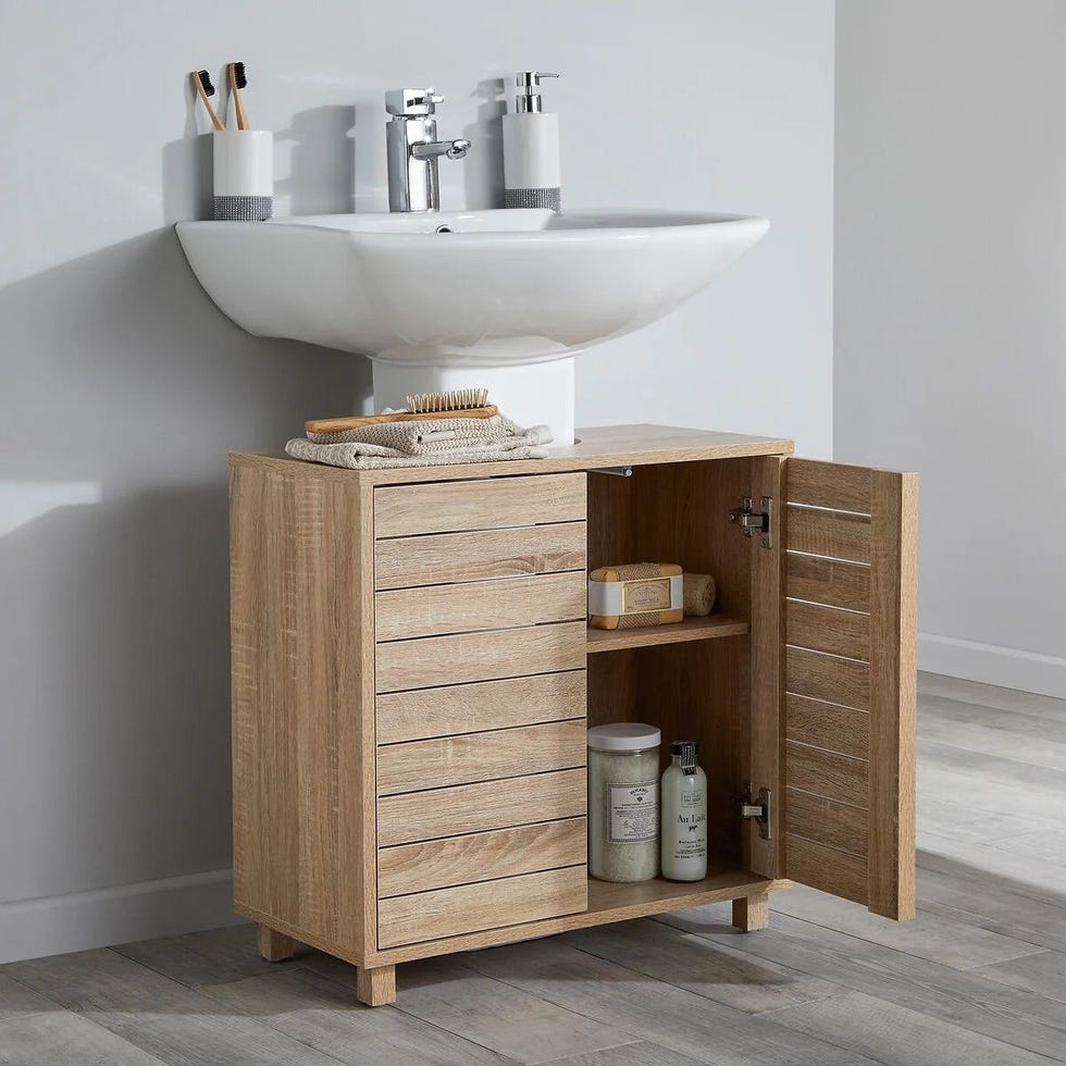 John Lewis ANYDAY Bamboo Under-Sink Shelves