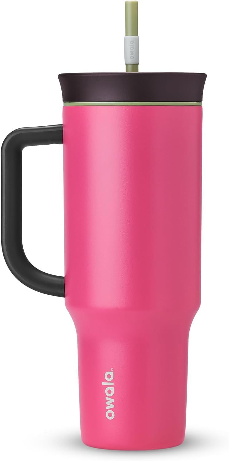 20oz Drink Coffee Read Books Be Happy Tumbler, Hot Pink