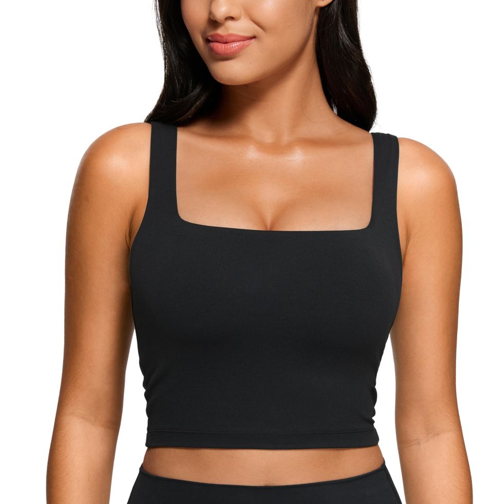 CRZ YOGA Womens Butterluxe U Back Sports Bra - Scoop Neck Padded Low Impact  Workout Yoga Bra with Built in Bra : : Clothing, Shoes 