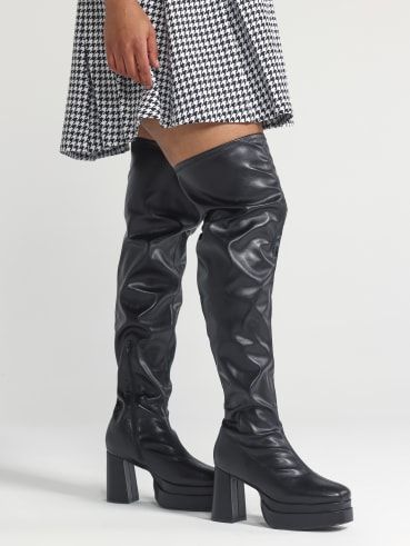 Thigh high boots store for wide feet