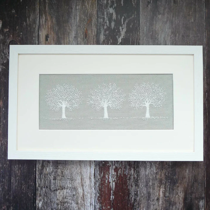 Embroidery Kit - Three White Trees