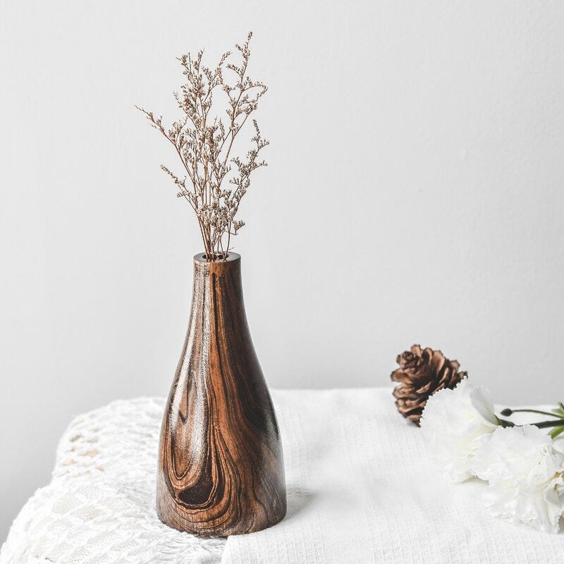 Alesha brownwood table vase