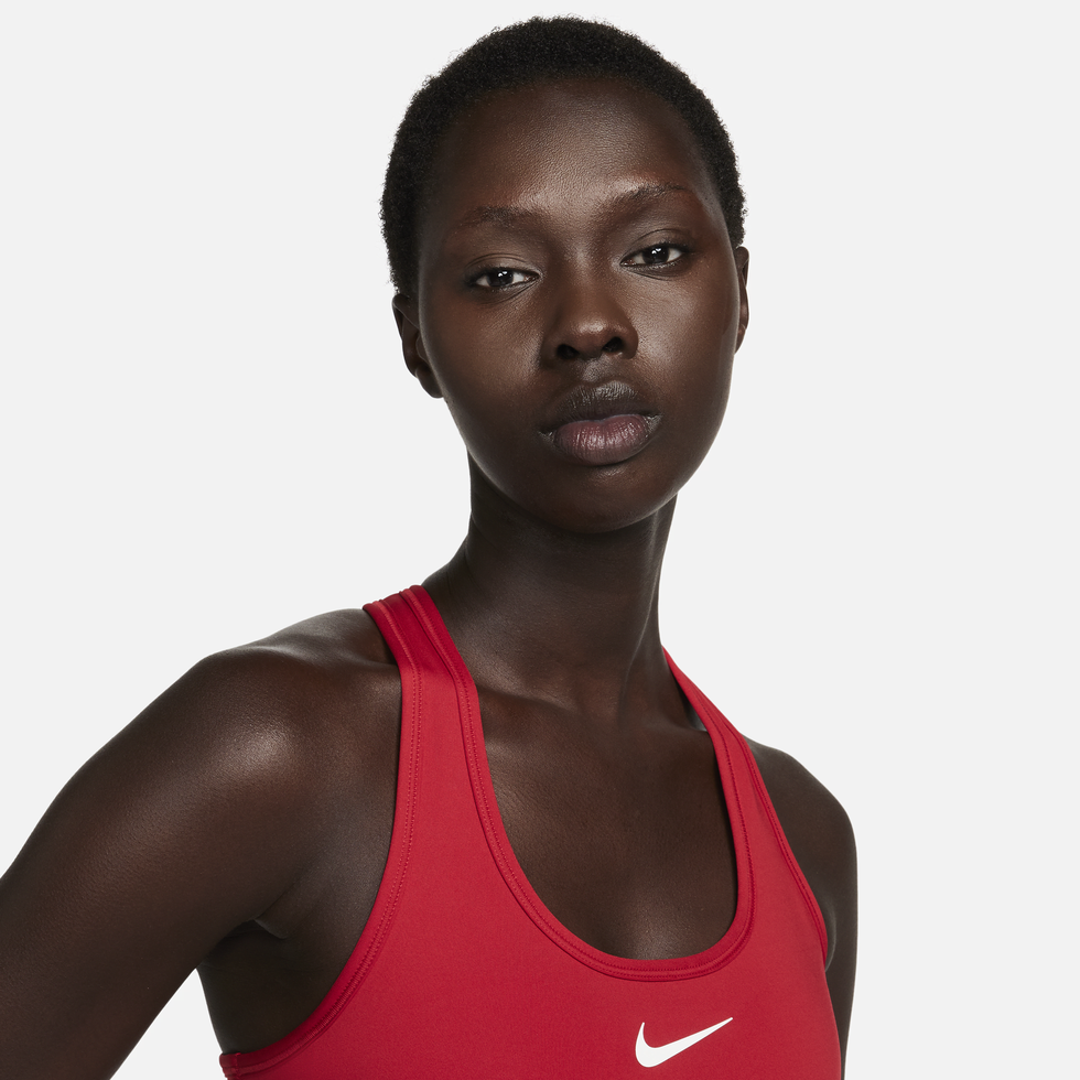 Women's Nike Mesh Medium-Support Sports Bra XL Red Gym Training