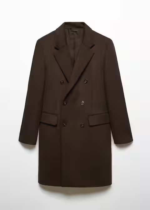 Recycled Wool Double-Breasted Coat