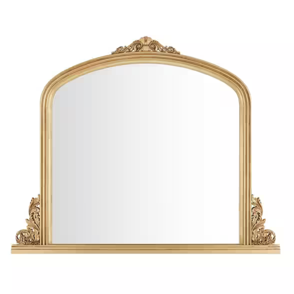 Classic Arched Vintage Style Gold Framed Mirror