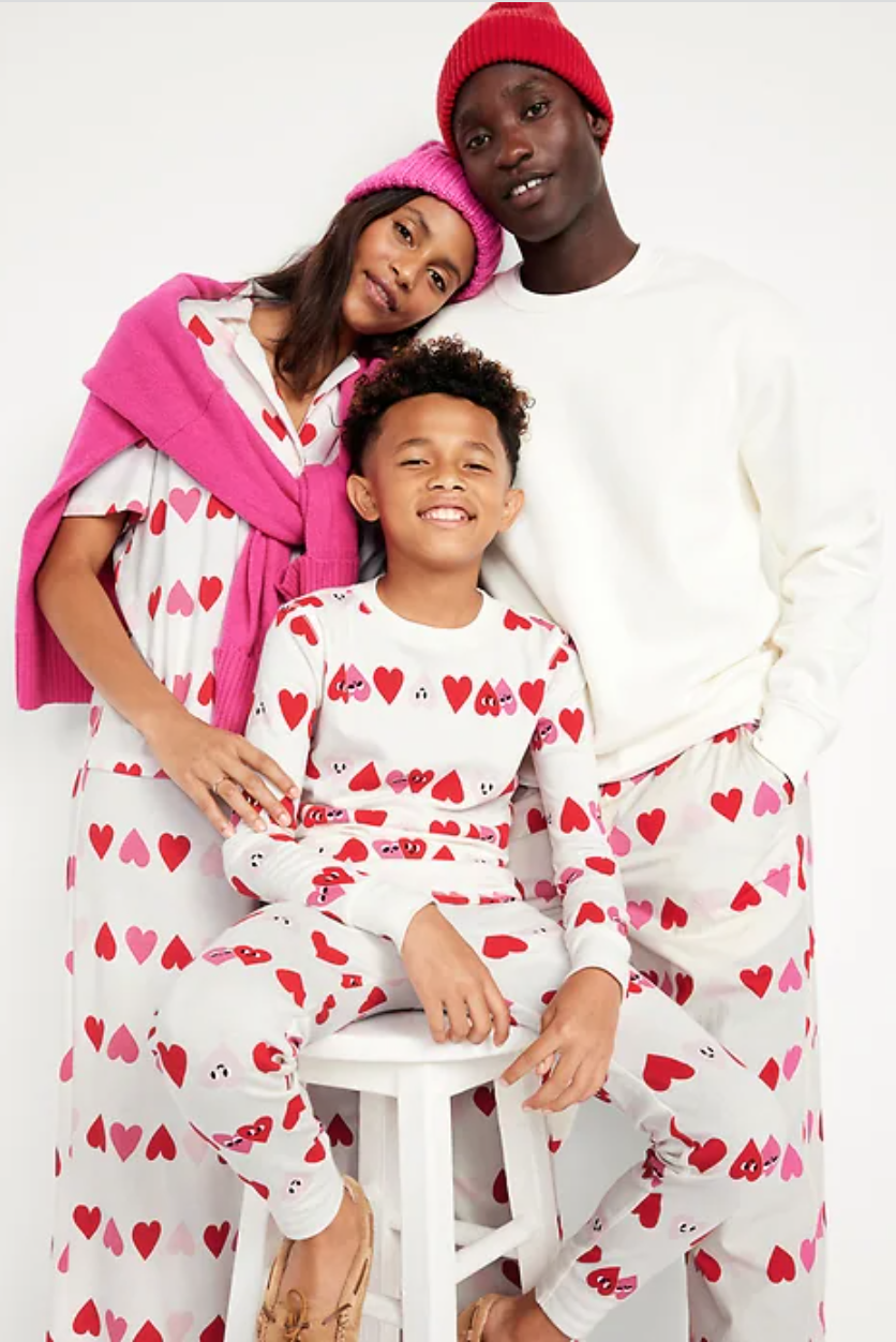 Love Buffalo Plaid Valentines Pajamas, matching family pjs