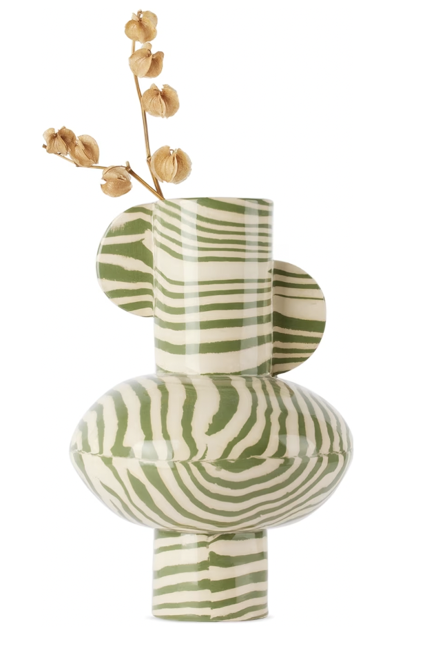 Green And White 'Profumo' Vase