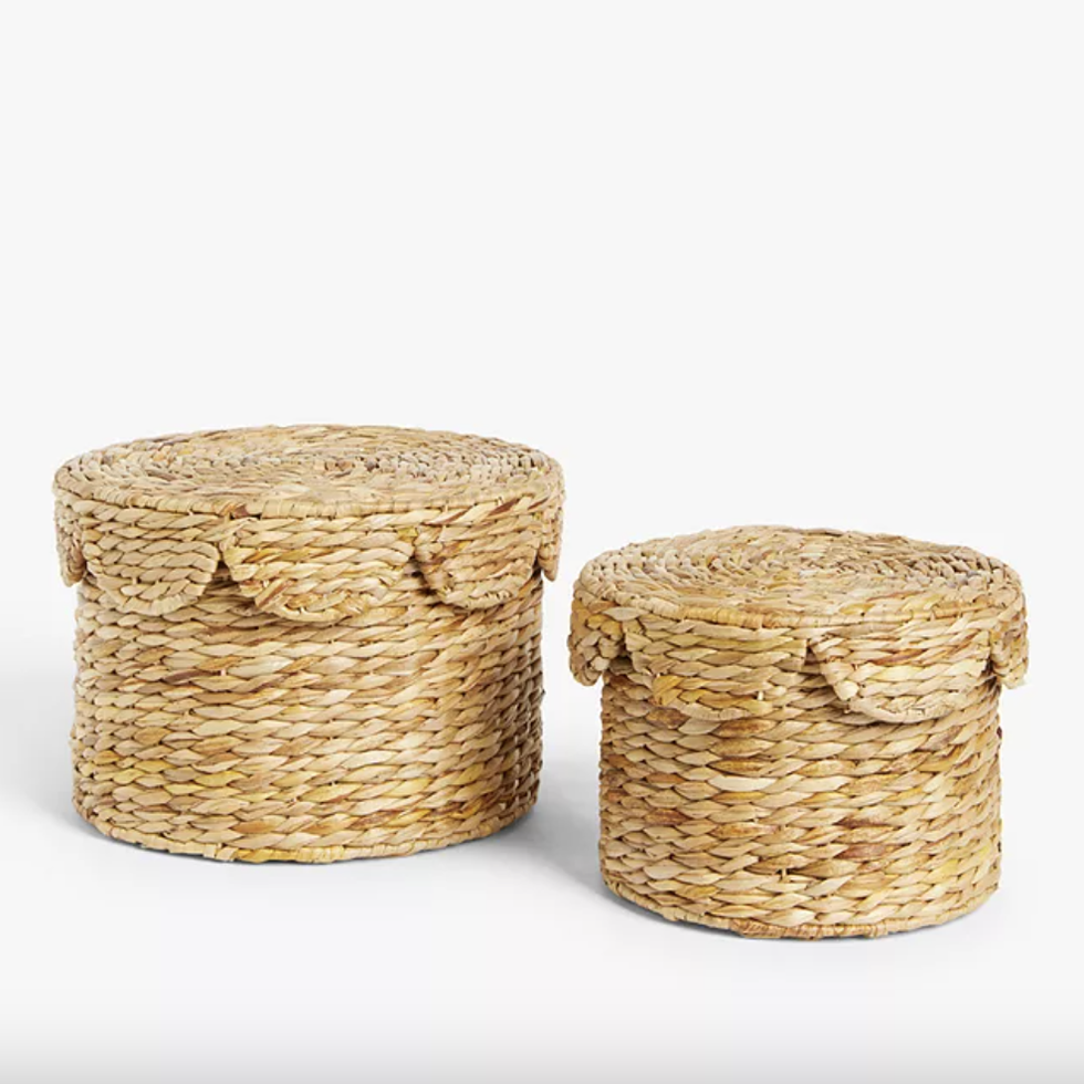 Scalloped Edge Decorative Basket Set of 2