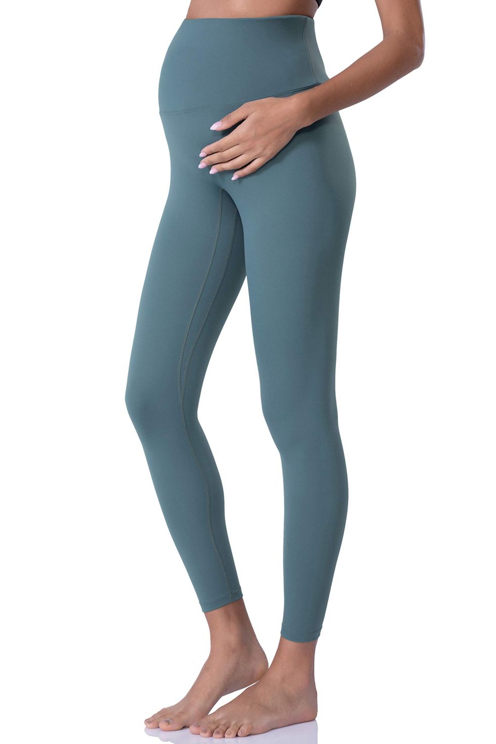 JOYSPELS Maternity Leggings Over The Belly with Pockets Non-See-Through  Workout.
