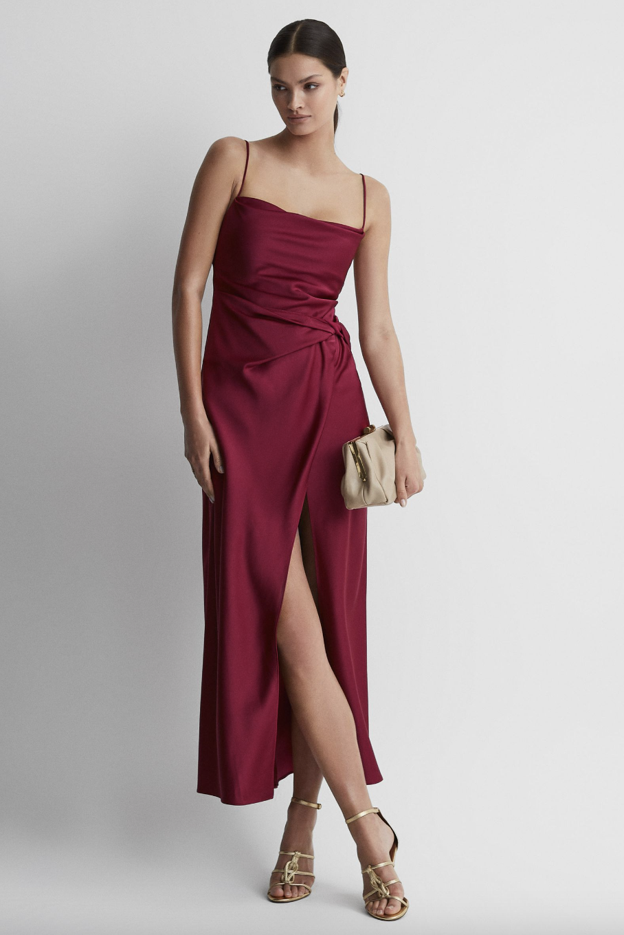 Esme significant other cowl neck satin maxi dress