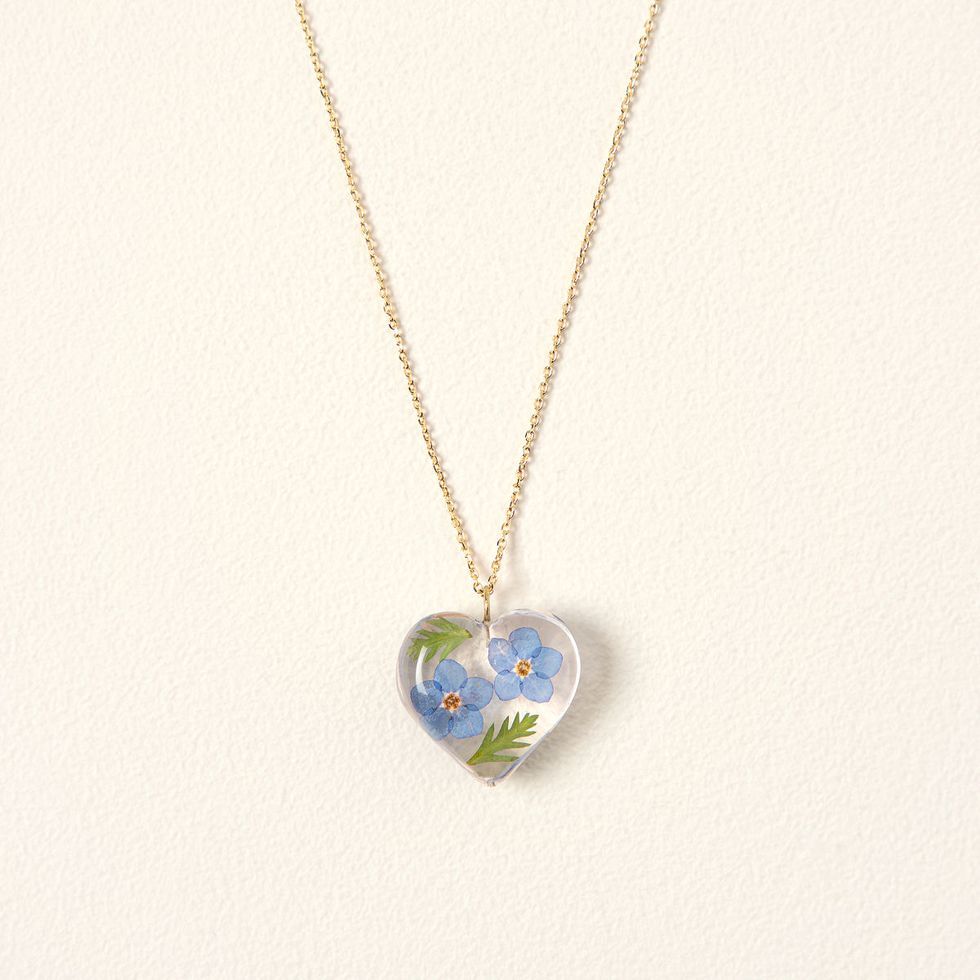 Birth Month Flower Heart Necklace