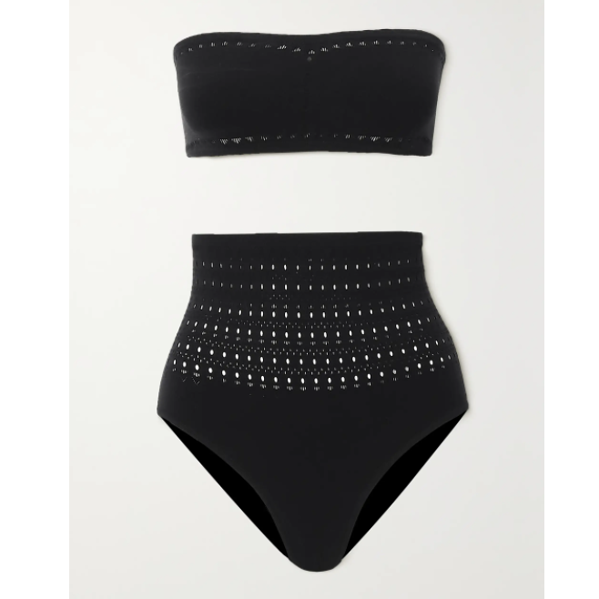 Pointelle-Knit Bandeau Bikini
