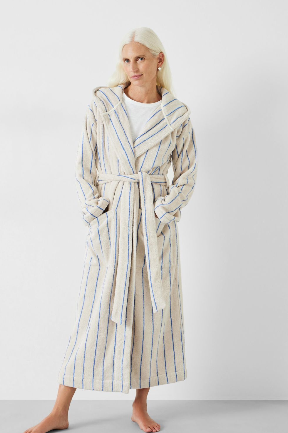 Long Sleeve Dressing Gown, 100% Cotton Dressing Gown