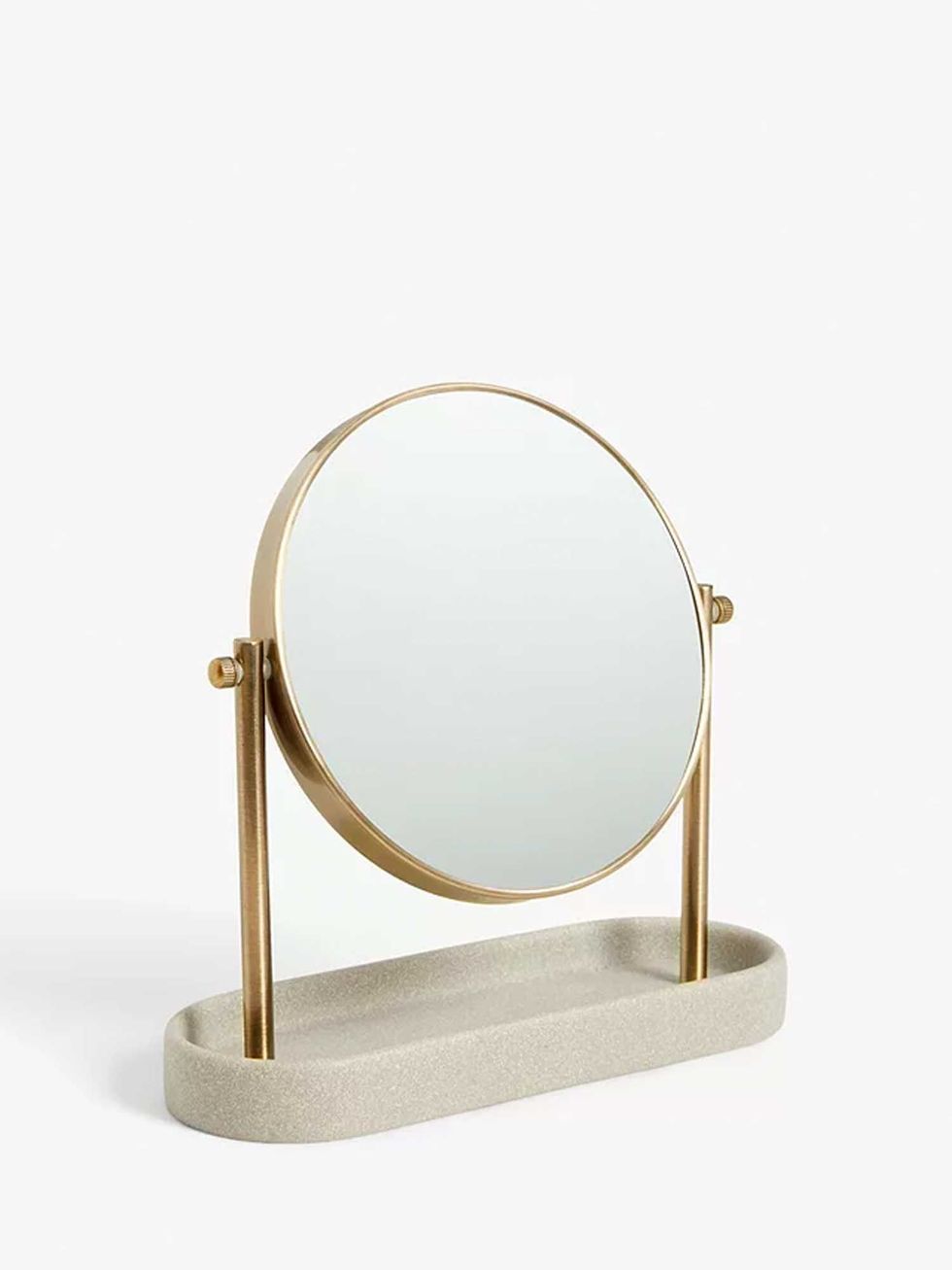 Drift Brass Finish Pedestal Mirror, Natural