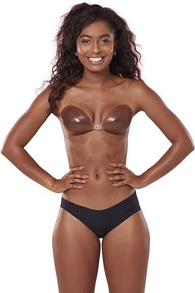 Nude backless bra in cocoa skin tone