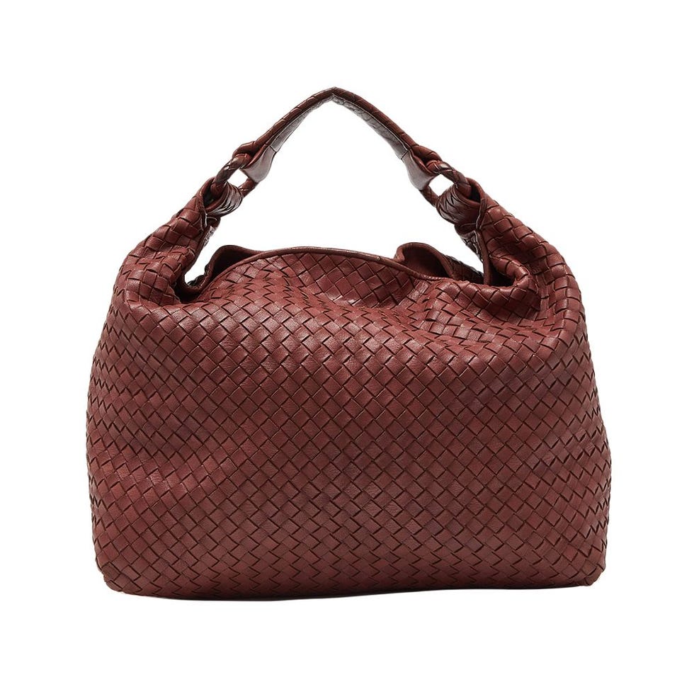 Brown Intrecciato Leather New Ball Hobo