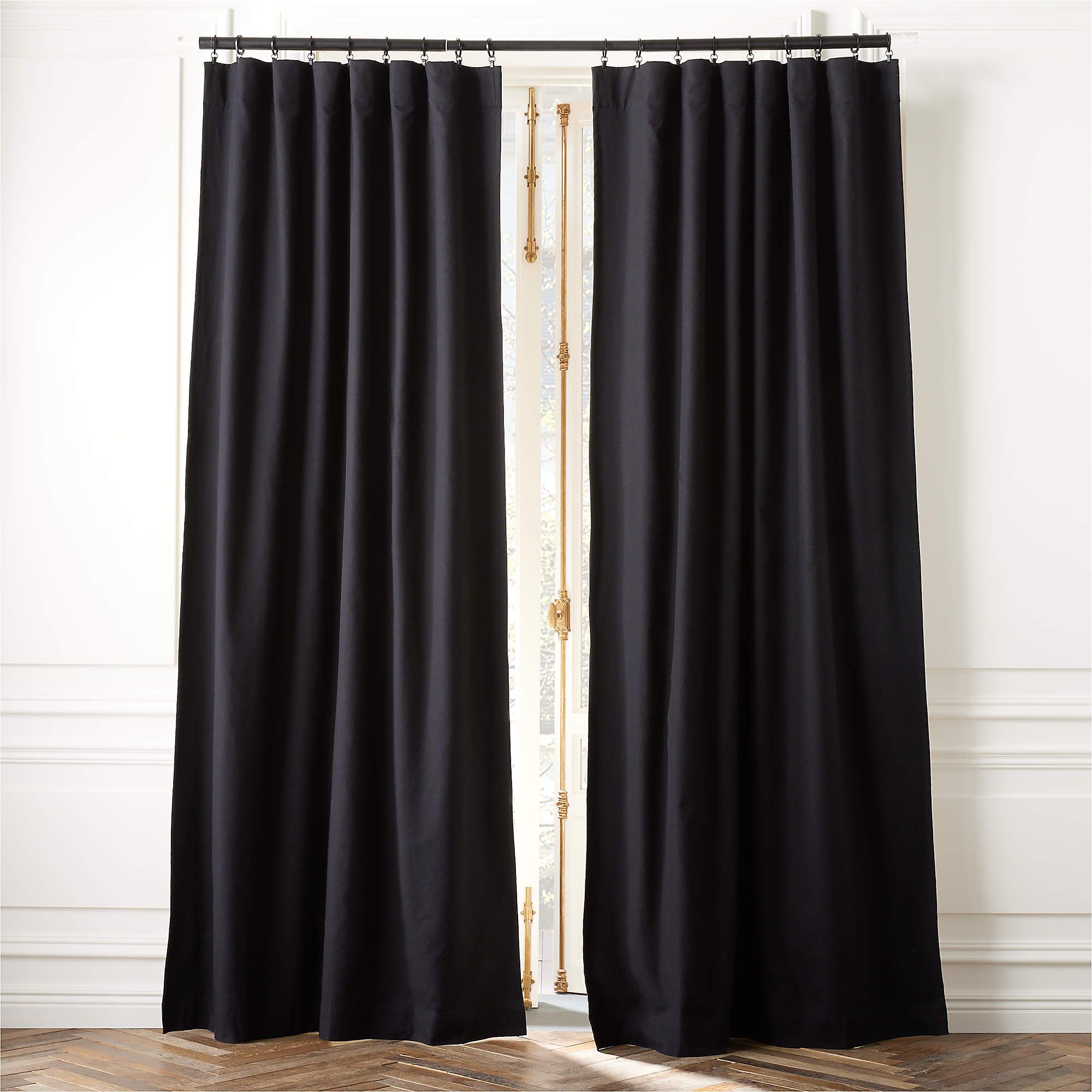 10 Best Blackout Curtains For Home 2024   1704842021 Black Basketweave Blackout Window Curtain Panel 