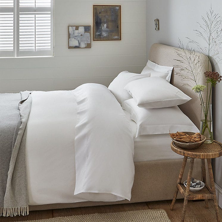 300 Thread Count Egyptian Cotton Percale Duvet Cover & Classic Pillowcase Set-From £59.50