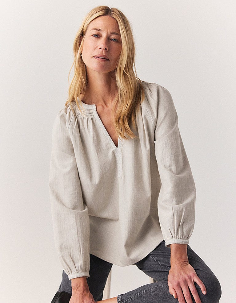 Super Soft Flannel Embroidered Boho Blouse-£55