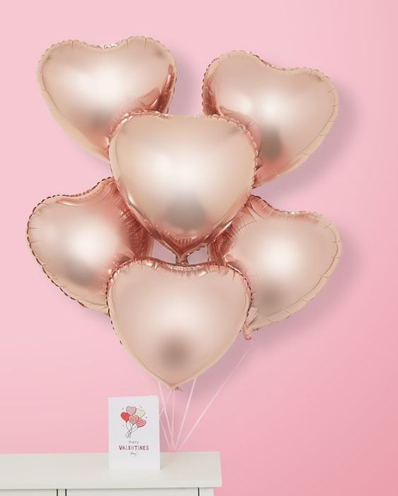Rose Gold Heart Balloon Bundle