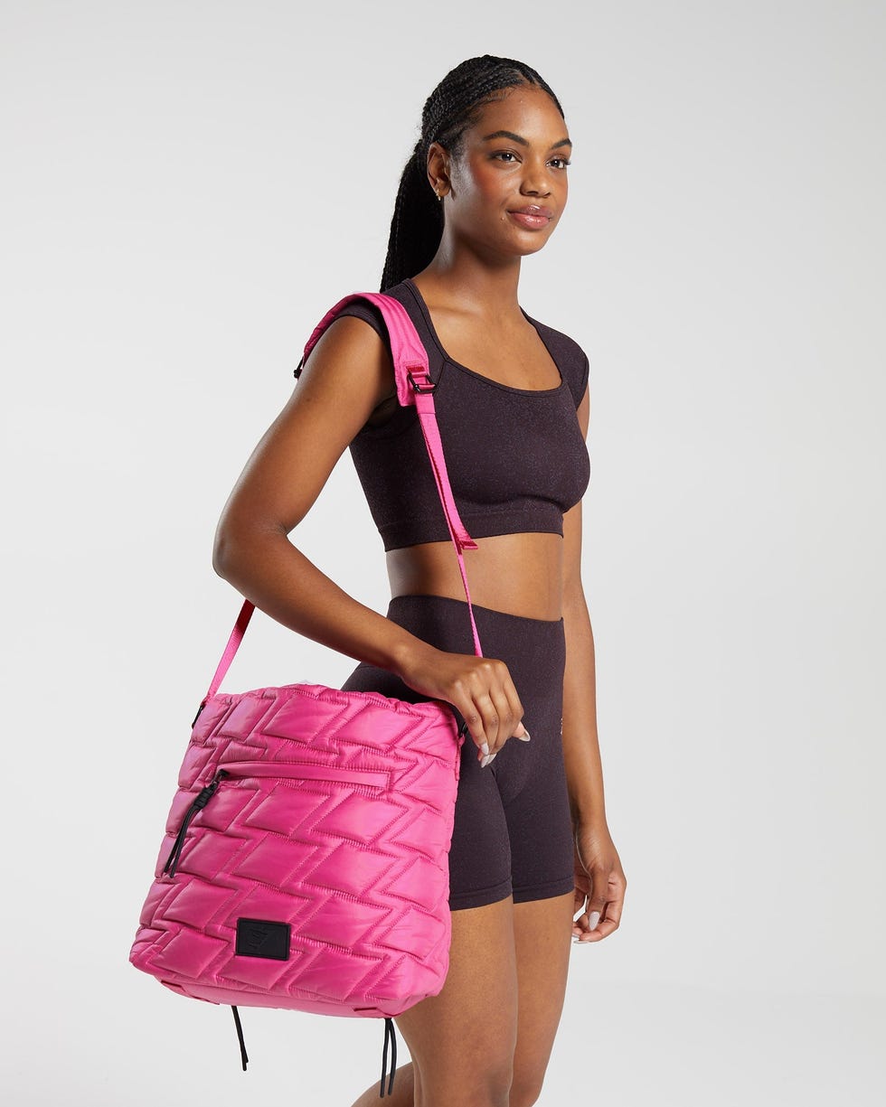 Quilted Yoga Tote Bold Magenta